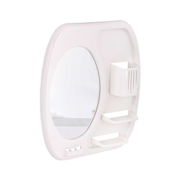 Полка для ванной 80*390*445мм пластик АКВА белый (8)