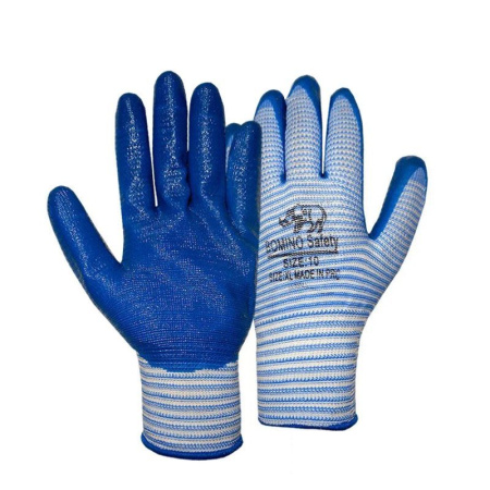 Перчатки нейлоновые с нитриловым обливом Полосатые (120/960)