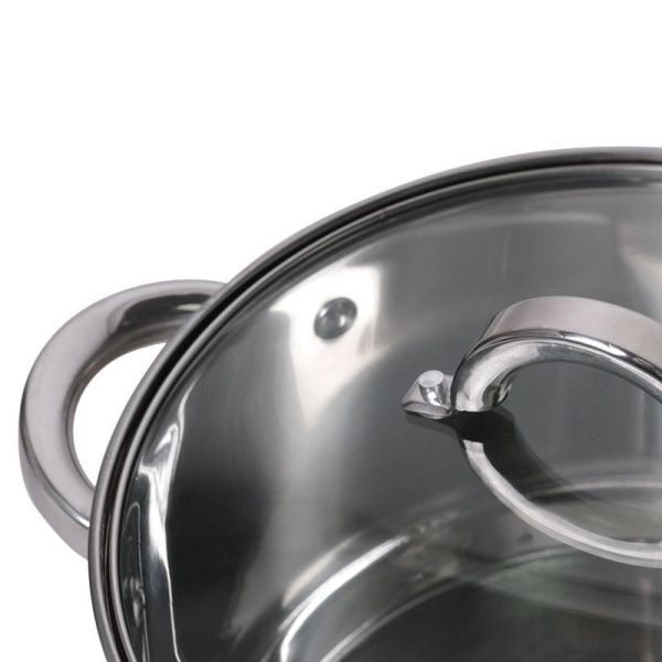 Кастрюля 5,1л нерж.сталь со стекл.крышкой 22см 5-ти сл.дно арт.5622S (8)