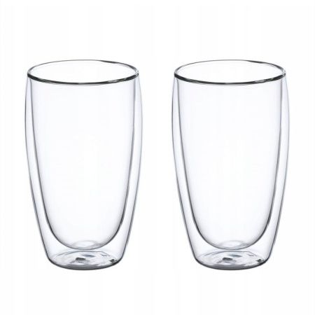 Стаканы с двойными стенками набор 2шт 450мл стекло (24)