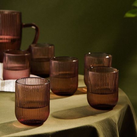 Стаканы набор 6шт 260мл стекло МОДЕРН розовый 7,5*9,5см