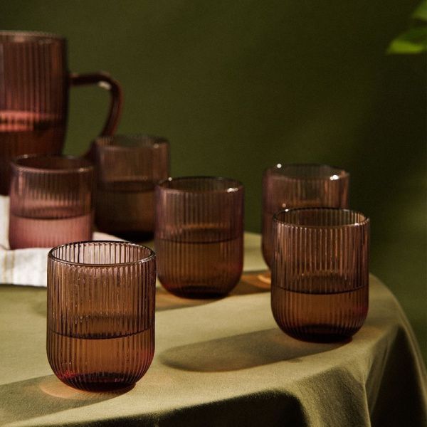 Стаканы набор 6шт 260мл стекло МОДЕРН розовый 7,5*9,5см