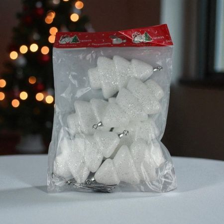 Игрушки новогодние на елку ЕЛОЧКА набор 6шт 9см пенопласт 052PAD-1345/JC-16373 (380)