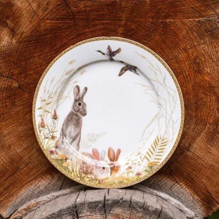 Тарелка мелкая 20,5см фарфор ОХОТА десертная (24)