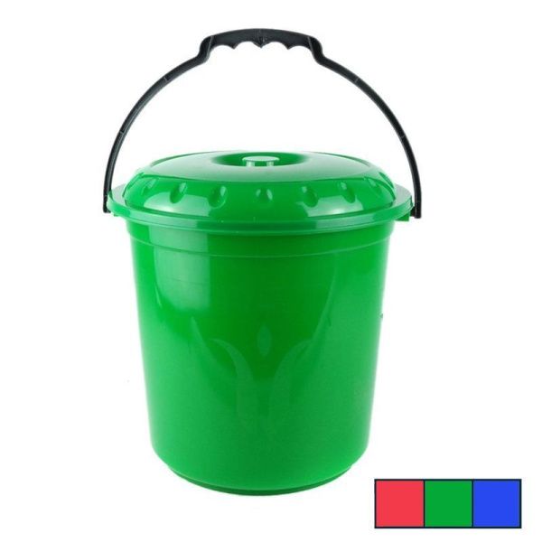 Ведро 10л 26,5*26см пластик ТЮЛЬПАН с крышкой мерное Ар (40)