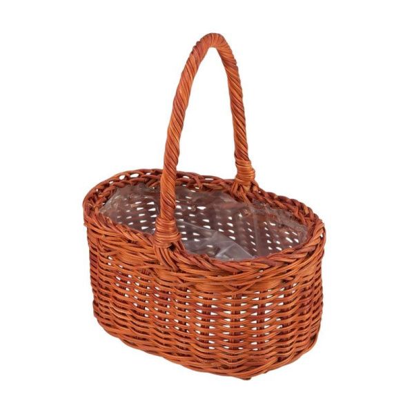 Корзина плетеная (ротанг), 20*15*10,5/25см коричневый (60)