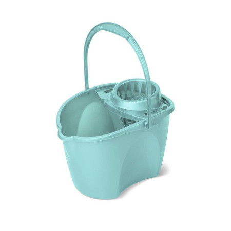 Ведро 12л пластик ПРЕСТО со сливом и отжимом овальное С646БИР (8)