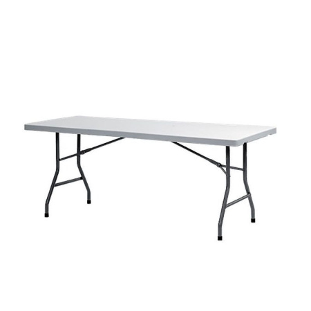Стол складной прямоугольный пластик 153*76,5*74,5см белый (maх нагр. 180кг)СТС150 (1)