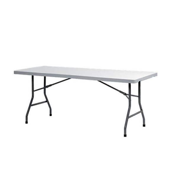 Стол складной прямоугольный пластик 153*76,5*74,5см белый (maх нагр. 180кг)СТС150 (1)