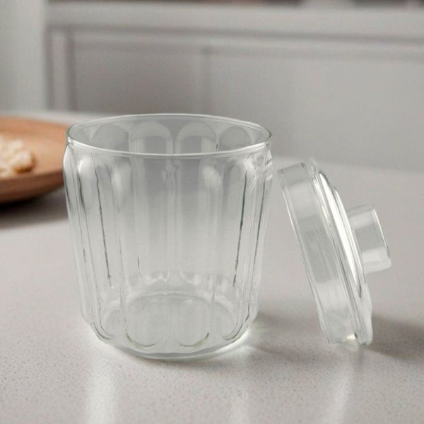 Сахарница 380мл стекло с крышкой (100)