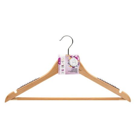 Вешалка-плечики дерево 44,5см с антискольз.накладками CTR-11 (24)