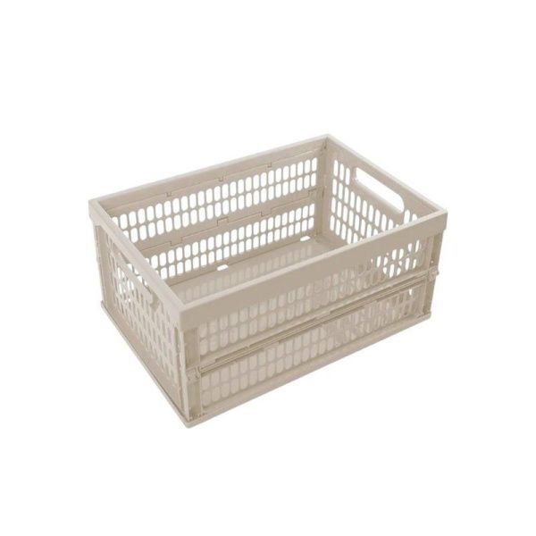 Ящик складной 47*34*24см пластик кремовый (11)