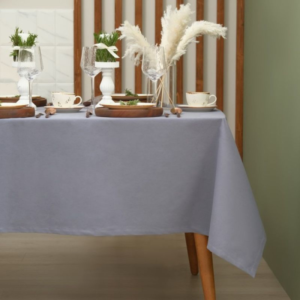 Скатерть кухонная 150*110см саржа 100% хлопок Kitchen синий (30)