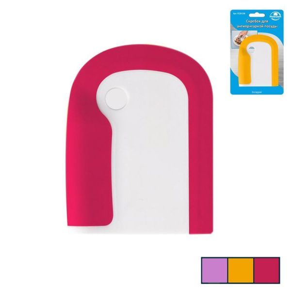 Скребок для антипригарной посуды пластик 10,5*8,5см (12)