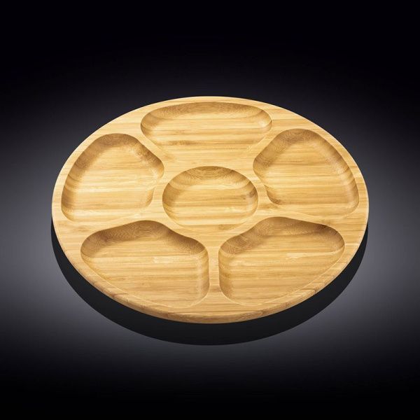 Менажница 6 секции 33см бамбук круглое WL-771227/A (4/24)