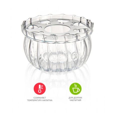 Подставка-подогреватель для чайника 13,5*8см стекло/нерж.сталь BA-002 (30)