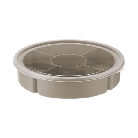 Менажница с крышкой 5 секций  4*400мл+220мл пластик Капучино (10)