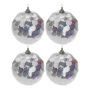 Игрушки новогодних на елку ШАР набор 4шт 7см пайетки серебро JC-16667 (126)