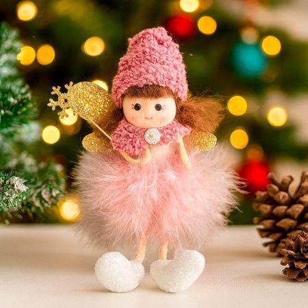 Игрушка новогодняя на елку ФЕЯ 20*9*7см розовая JC-16776 (240)