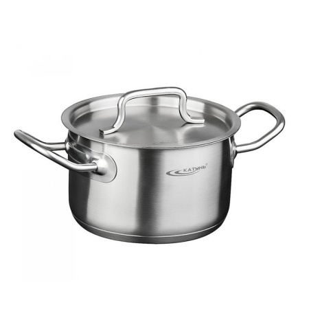 Кастрюля 1л нерж.сталь ОБЩЕПИТ мет.крышка d14см h7см капс.дно ТРС КТ-ОБ-01 (4)