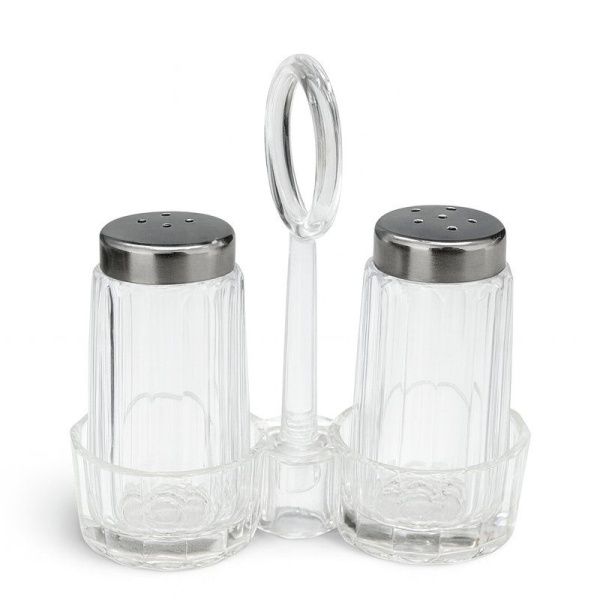Набор для специй 2пр акрил на подставке серебро JC-17424 (96)