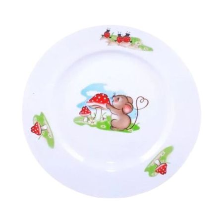 Тарелка детская мелкая 17,5см фарфор МЫШАТА гладкий край (30)