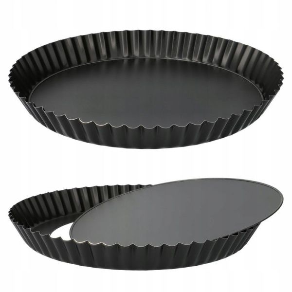 Форма для выпечки 270*40мм белая жесть вес 160г со съемным дном КФ-23.000 (45)