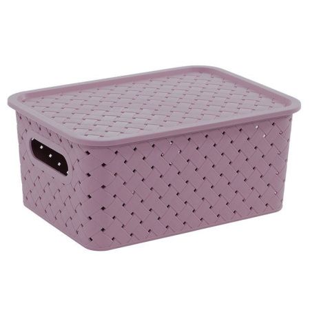 Корзинка 3л 235*173*105мм пластик БЕРЕСТА сирень с крышкой (16)