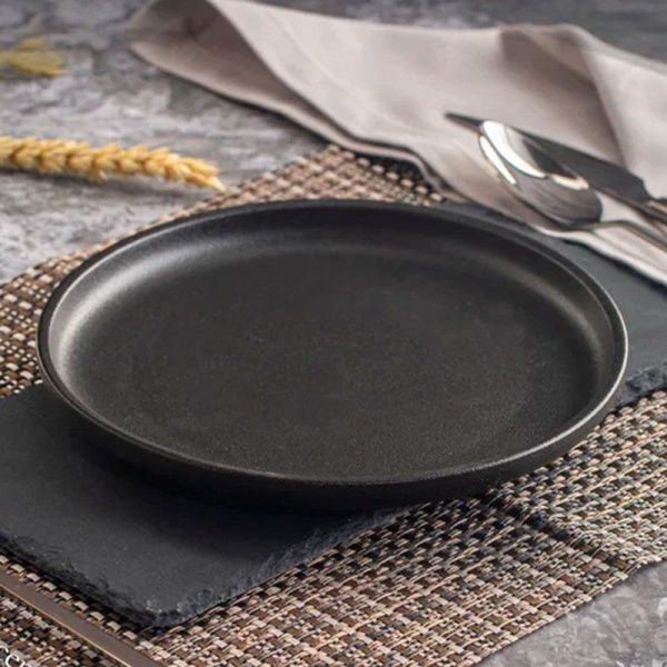 Тарелка мелкая 21см фарфор ROCK BLACK десертная DM8022 (6)