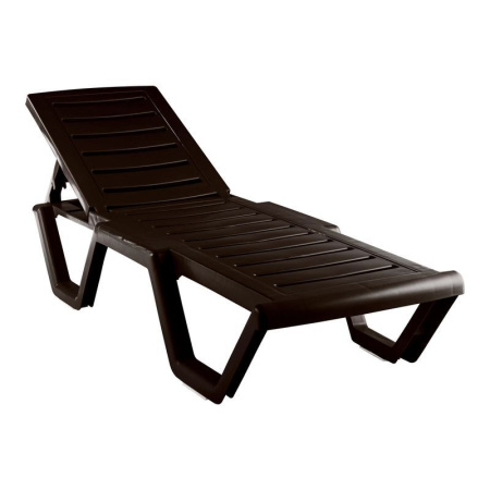 Шезлонг пластик Атлант 186*63*32см, нагрузка до 150кг шоколадный (1)