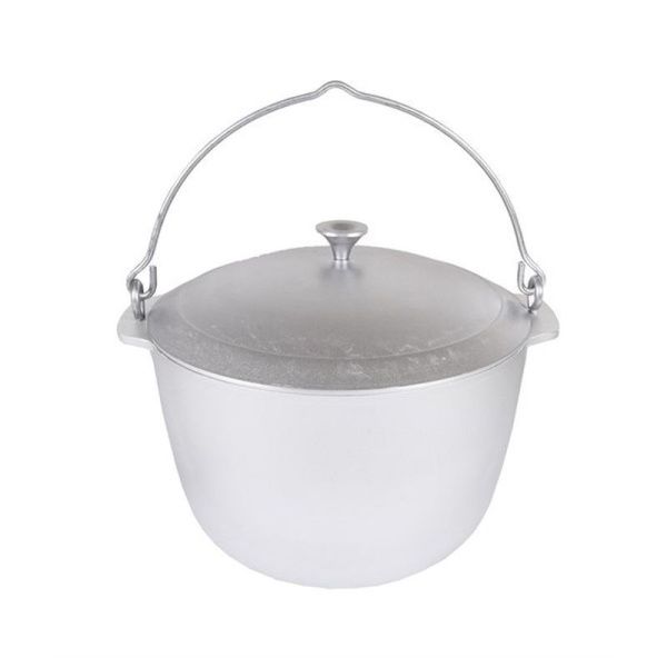 Котел походный 12л алюминий с крышкой ровное дно (3)