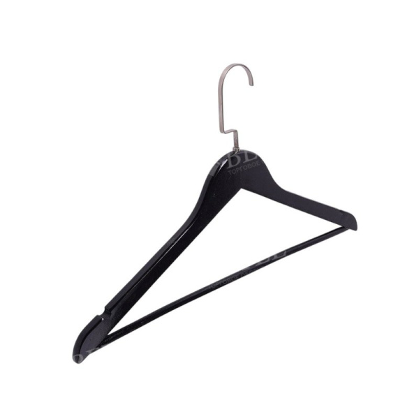 Вешалка-плечики дерево 45см черная, цвет крючка сталь 302(С) (120)