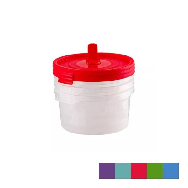 Контейнер пищевой СВЧ набор 3пр пластик (0,4л, с клапаном, 120*120*95мм) (45)