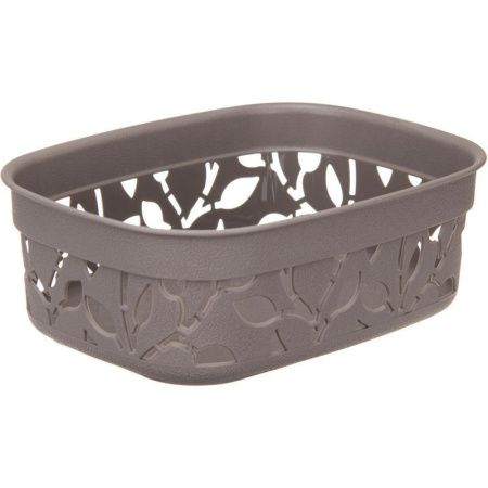 Корзинка для хранения 1л 185*140*65мм пластик ФЛОРА Французcкий серый (24)