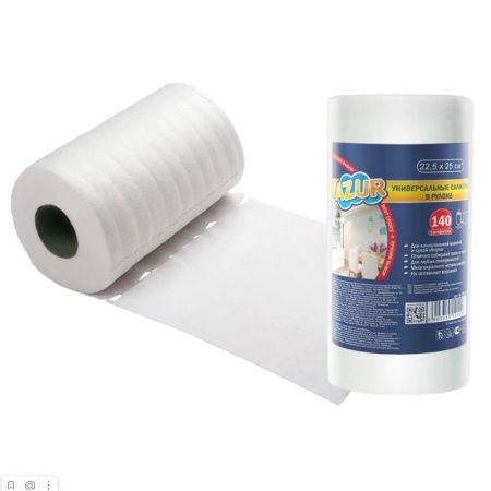 Салфетка 140шт 22,5*25см вискозная в рулоне AZUR (18)