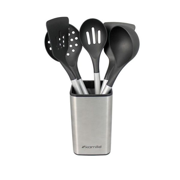 Набор кухонных принадлежностей 6пр нерж на подставке арт.5238