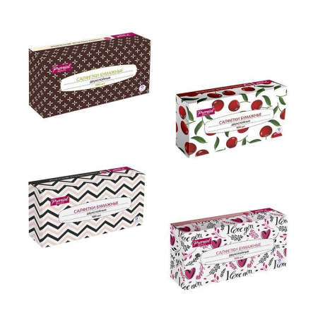 Салфетки бумажные в коробке PREMIAL 2-х слойные 100шт белые нон-стоп (21)