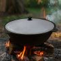 Казан уличный 22л 50см чугун с крышкой круглое дно