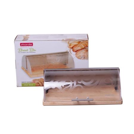 Хлебница 38*27,5*13,5см нерж.сталь/бамбук/пластик арт.1103 (4)