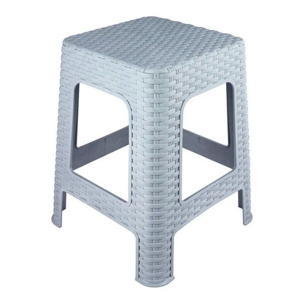 Табурет 360*360*450мм пластик АРТЛАЙН большой серый (7)