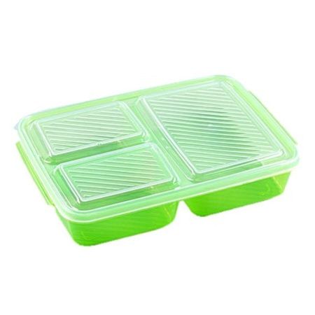 Ланч-бокс 3-х секционный 1,5л 28,5*19,5*5,5см пластик (10/50)