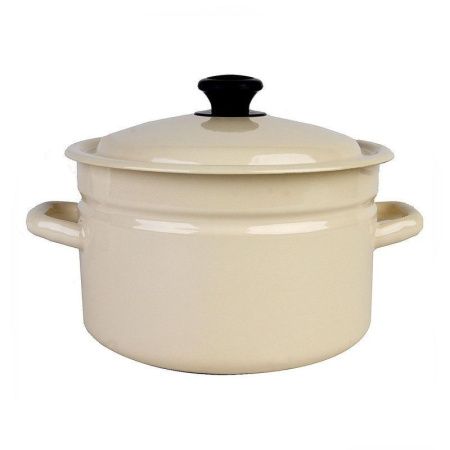 Кастрюля 5л эмаль слон.кость цилиндрическая борт 41804-162-У (4)