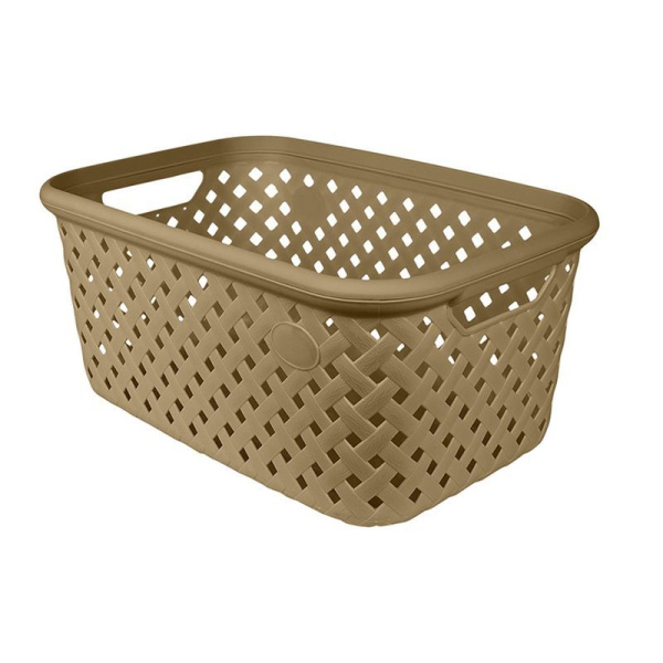 Корзина для хранения 30л 514*330*234мм пластик Rattan шоколадный мокко (6)