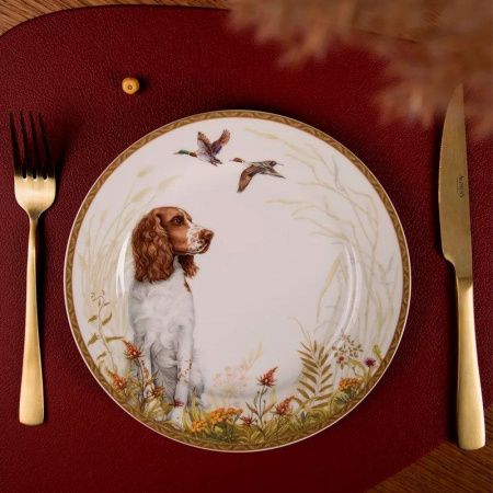 Тарелка мелкая 20,5см фарфор ОХОТА десертная (24)