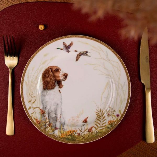 Тарелка мелкая 20,5см фарфор ОХОТА десертная (24)