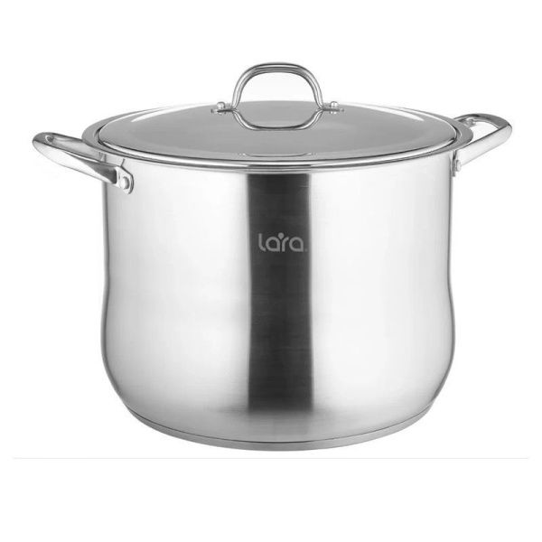 Кастрюля 13,6л нерж.сталь Big Size мет.крышка 28*23см капс.индукц.дно LR02-44 (2)