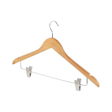 Вешалка-плечики р.46-48 дерево с клипсами Рыжий кот W2-C (90)