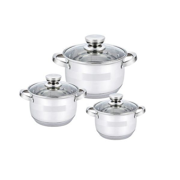 Набор кастрюль 3пр к. 2,9/3,9/5,1л нерж.сталь стекл.крышки (4)