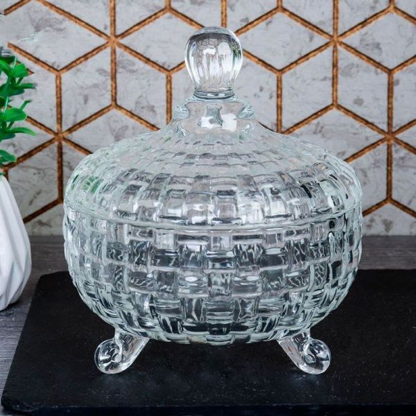 Сахарница 250мл стекло на ножках XMTGS701 (48)