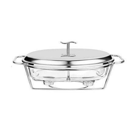 Мармит 2,6л стекло на мет.подставке 2 отсека Silver (6)